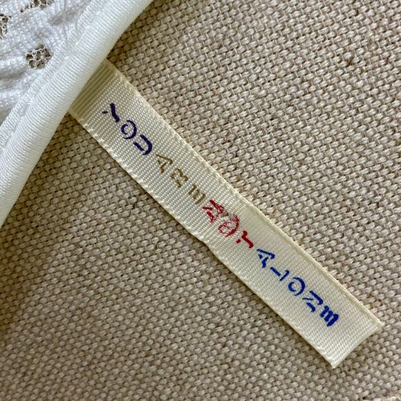 Cream lace mini tunic top, ladies stretch floral high low scoop neck - Picture 5 of 6